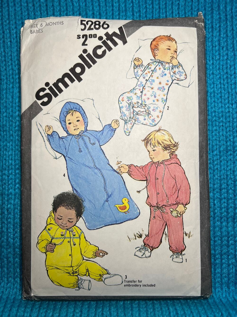 Simplicity pattern 5286 Baby blanket sleeper coverall pants hooded jacket